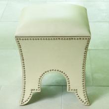  9.91187 - Moroccan Poof-Beige Leather